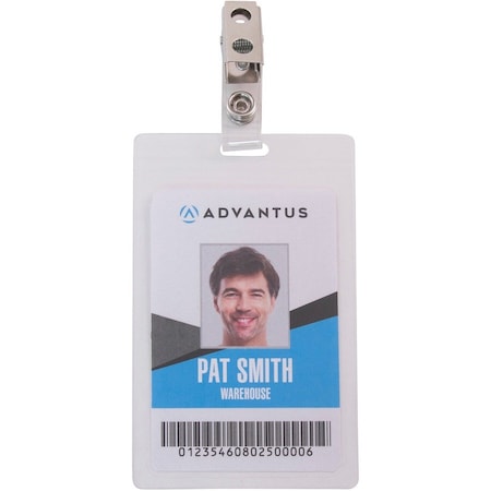 Advantus Card Holders, Self-Lamin, Vert, 2-1/4"x3-1/2"Insert, 25/PK, CL PK AVT97102